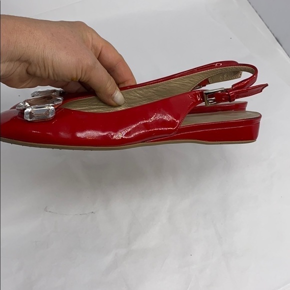 Stuart Weitzman Sz 6.5 Red Patent Leather Flats - Picture 6 of 12
